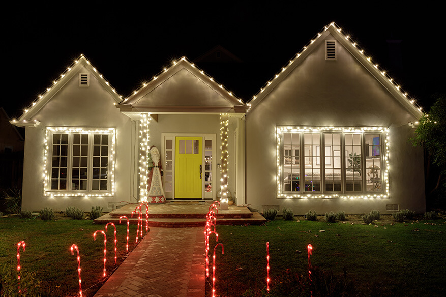 christmas lights installation on entire house