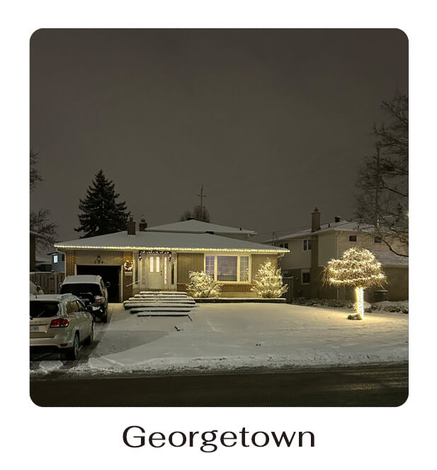 Polaroid image of the Christmas lights installation in Georgetown