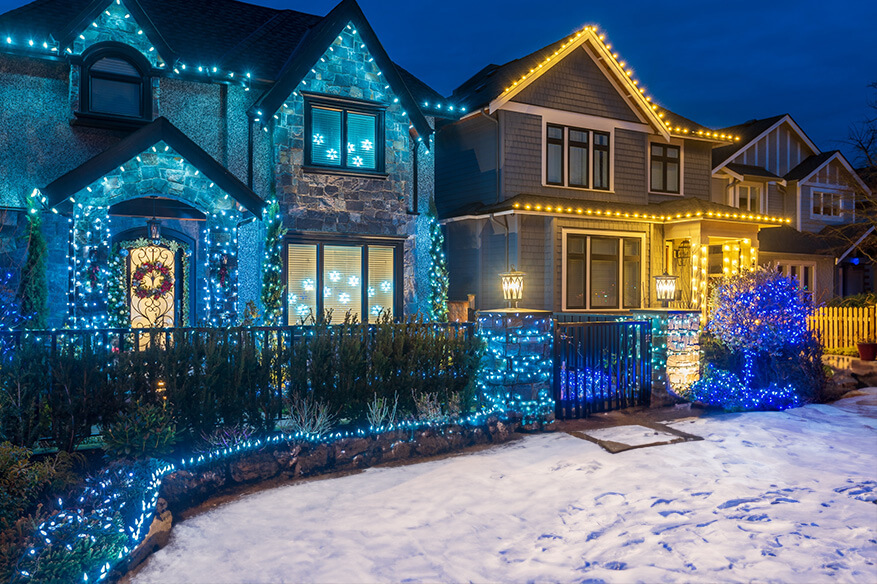 roof line christmas lights installation